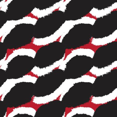 Moda baskıları, ev eşyaları, grafikler, arka planlar için kırmızı fırça desenli kürk deseni tasarımı