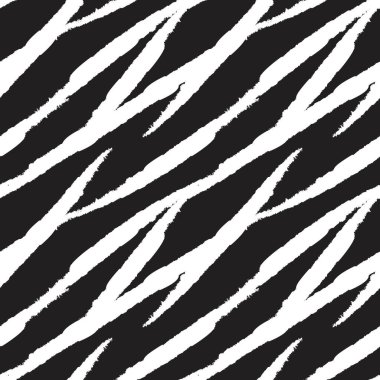 Moda baskıları, ev eşyaları, grafikler, arka planlar için siyah ve beyaz fırça desenli kürk deseni