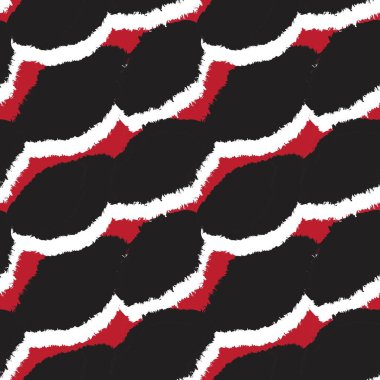 Moda baskıları, ev eşyaları, grafikler, arka planlar için kırmızı fırça desenli kürk deseni tasarımı