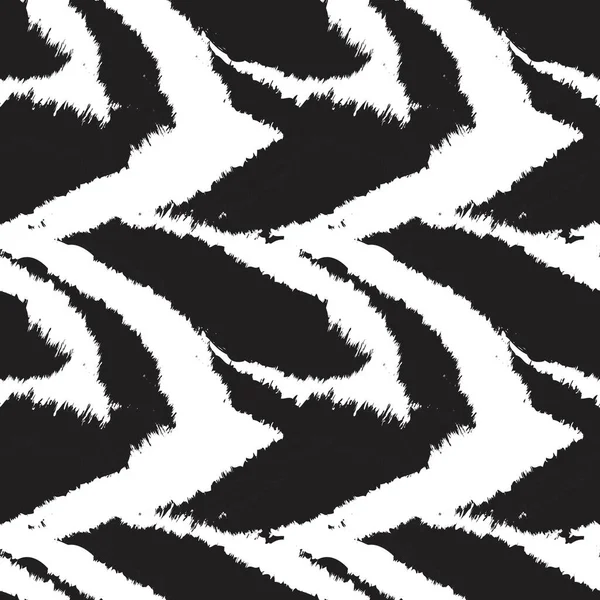 黒と白のブラシストローク毛皮のパターンデザインのためのファッションプリント 家庭用品 グラフィック — ストックベクタ