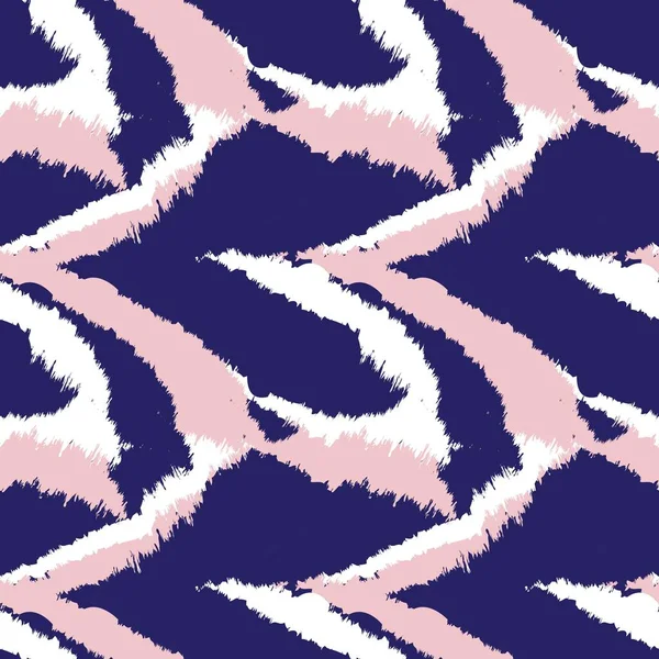 粉红海军笔刷毛皮图案设计为时尚印刷品 家居用品 — 图库矢量图片