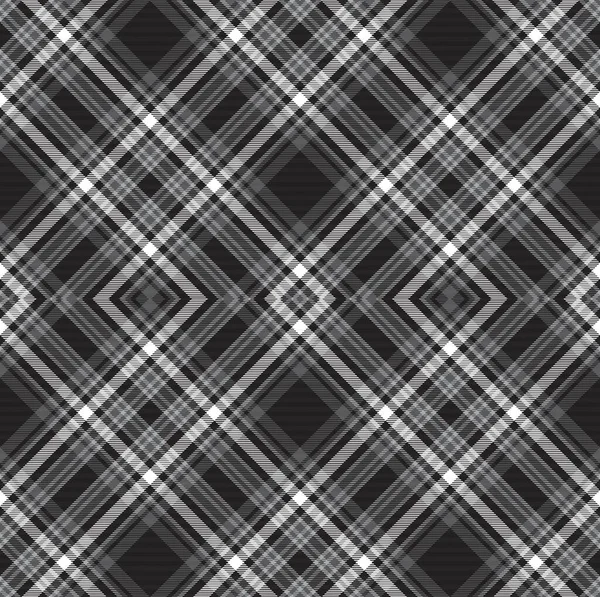 Black White Argyle Plaid Tartan Textured Seamless Pattern Design Suitable — Stock Vector