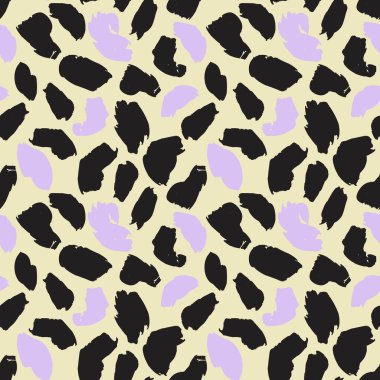 Moda tekstil, grafik ve el sanatları için Pastel Hayvan Leoparı Kusursuz Desenli Arkaplan