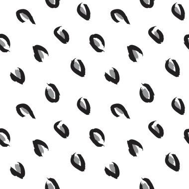 Moda tekstil, grafik ve el sanatları için Siyah ve Beyaz Leopar Kusursuz Desenli Arkaplan