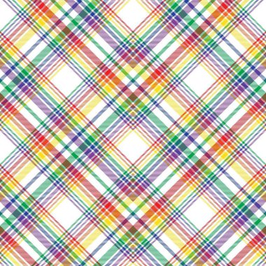 Gökkuşağı Sembol Ekoseli Tartan. Moda tekstil ve grafikleri için uygun desensiz desen tasarımı.