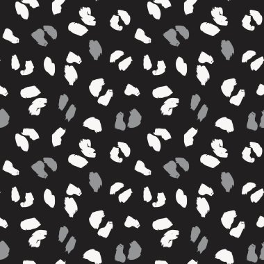 Moda tekstil, grafik ve el sanatları için Siyah ve Beyaz Leopar Kusursuz Desenli Arkaplan
