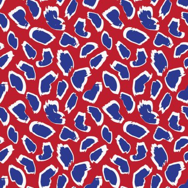 Moda tekstil, grafik ve el sanatları için Kırmızı Hayvan Leoparı Kusursuz Desenli Arkaplan