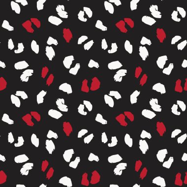 Moda tekstil, grafik ve el sanatları için Kırmızı Hayvan Leoparı Kusursuz Desenli Arkaplan