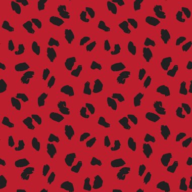 Moda tekstil, grafik ve el sanatları için Kırmızı Hayvan Leoparı Kusursuz Desenli Arkaplan
