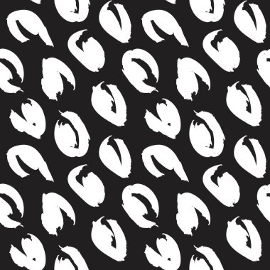 Moda tekstil, grafik ve el sanatları için Siyah ve Beyaz Leopar Kusursuz Desenli Arkaplan