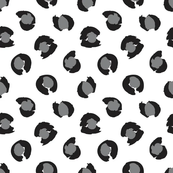 Black White Animal Leopard Naadloze Patroon Achtergrond Voor Mode Textiel — Stockvector