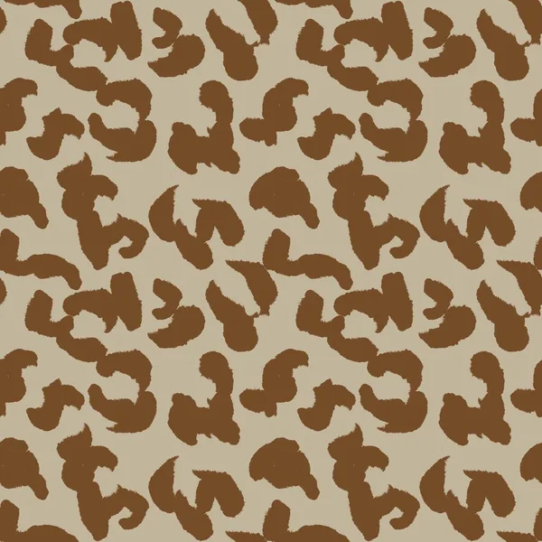 Brown Animal Leopard Seamless Pattern Arrière Plan Pour Textiles Mode — Image vectorielle