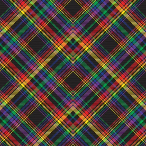 Rainbow Chevron Plaid Tartan Texturiertes Nahtloses Muster Für Modetextilien Und — Stockvektor