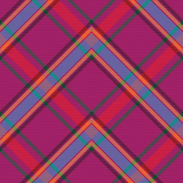 Colorido Chevron Plaid Tartan Texturizado Diseño Patrón Sin Costuras Adecuado — Archivo Imágenes Vectoriales