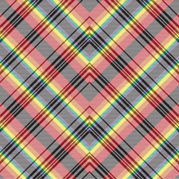 Rainbow Chevron Plaid Tartan Strutturato Design Senza Cuciture Adatto Tessuti — Vettoriale Stock