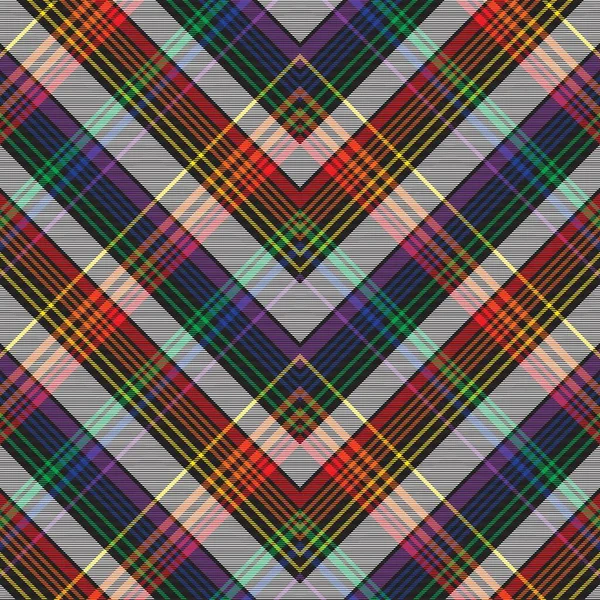 Szivárvány Chevron Plaid Tartan Texturált Varrat Nélküli Minta Design Alkalmas — Stock Vector