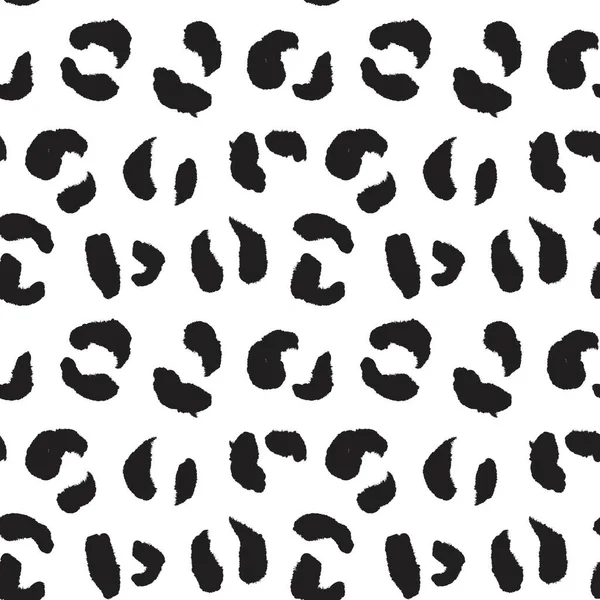 黒と白の動物ヒョウシームレスパターン ファッションテキスタイル グラフィック 工芸品のための背景 — ストックベクタ