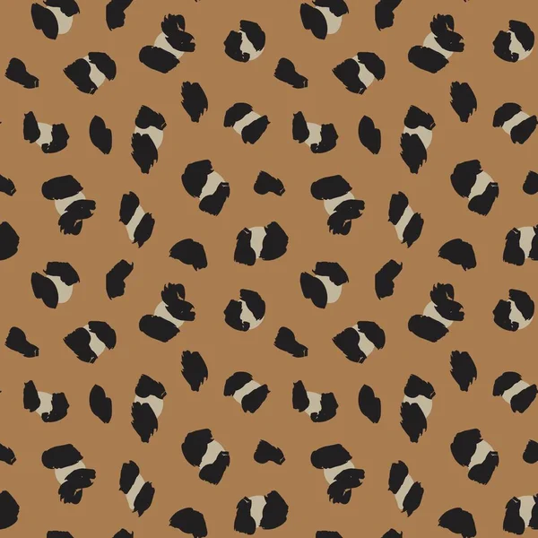 Brown Animal Leopard Sfondo Senza Cuciture Tessuti Moda Grafica Artigianato — Vettoriale Stock