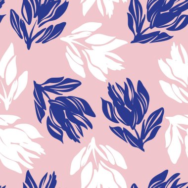 Moda tekstil, grafik, arka plan ve el sanatları için Pembe Donanma Çiçeksiz desenli arka plan