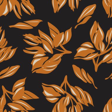 Moda tekstil, grafik, arka plan ve el sanatları için kahverengi çiçekli desensiz arkaplan