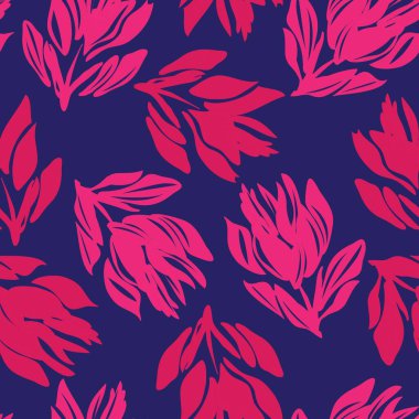 Moda tekstil, grafik, arka plan ve el sanatları için kırmızı çiçek desensiz arkaplan