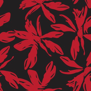 Moda tekstil, grafik, arka plan ve el sanatları için kırmızı çiçek desensiz arkaplan