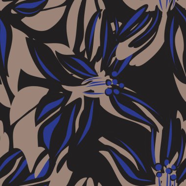 Moda tekstil, grafik, arka plan ve el sanatları için Mavi Çiçeksiz desenli arka plan