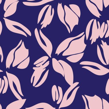 Moda tekstil, grafik, arka plan ve el sanatları için Pembe Donanma Çiçeksiz desenli arka plan