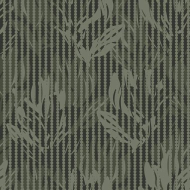 Moda tekstil ve grafikleri için çizgili arka plana sahip yeşil çiçek deseni