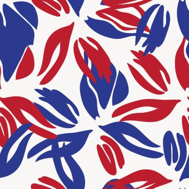 Moda tekstil, grafik, arka plan ve el sanatları için kırmızı çiçek desensiz arkaplan