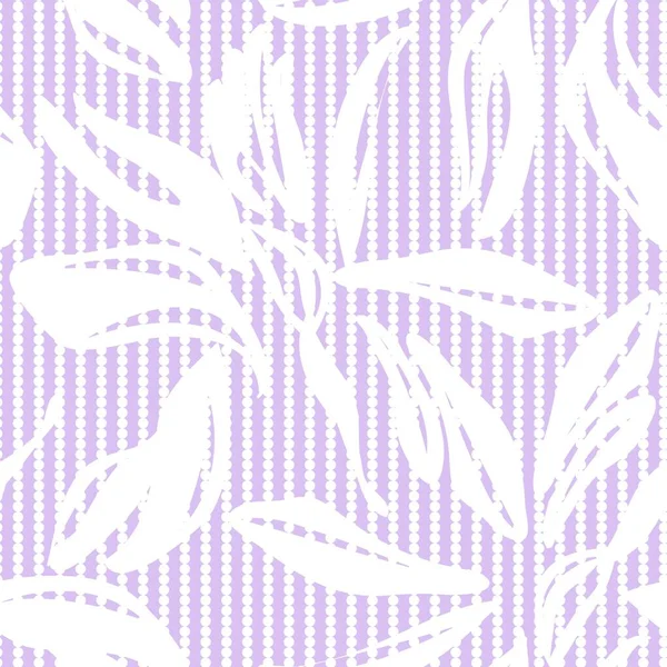 Patrón Sin Costura Pastel Floral Con Fondo Rayado Para Textiles — Vector de stock