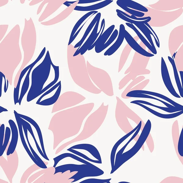 Pink Navy Floral Seamless Pattern Background Fashion Textiles Graphics Backgrounds — Stock Vector