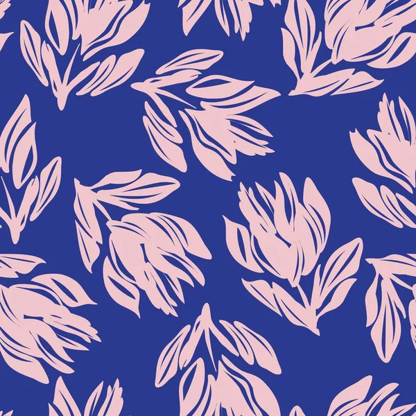 Rosa Marinha Floral Sem Costura Fundo Padrão Para Têxteis Moda —  Vetores de Stock