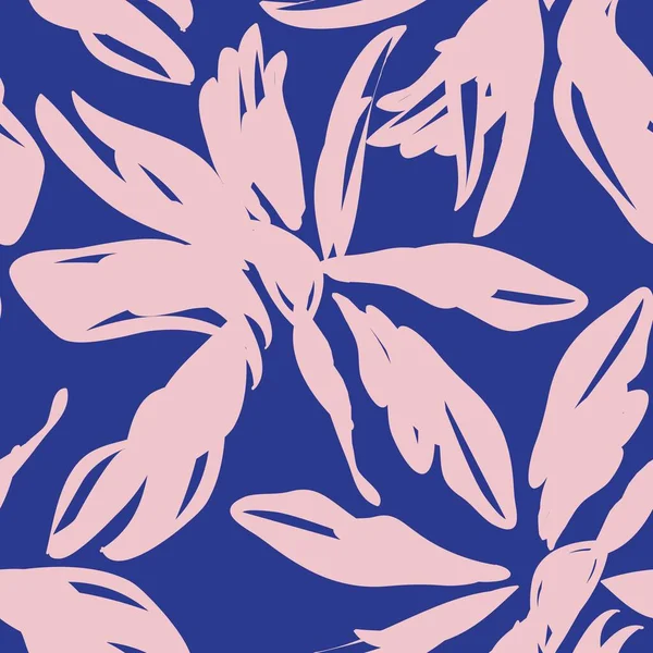 Pink Navy Floral Nahtlose Muster Hintergrund Für Modetextilien Grafiken Hintergründe — Stockvektor