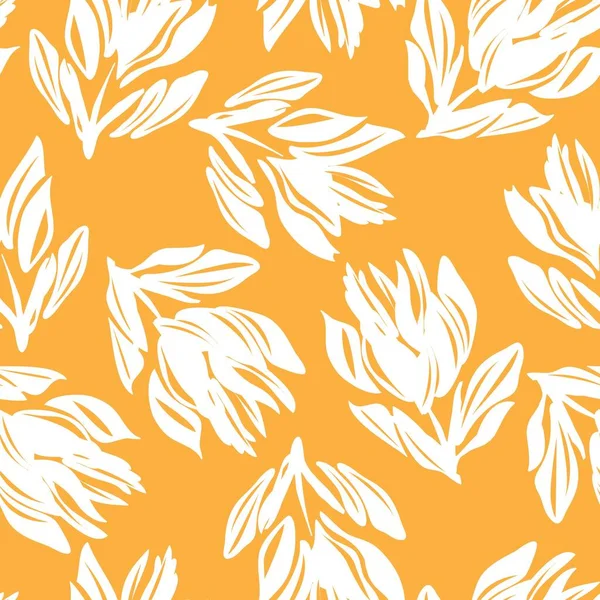 用于时尚纺织品 背景和工艺的橙花无缝图案背景 — 图库矢量图片