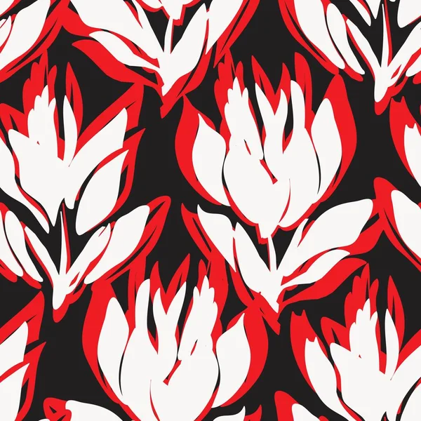Fondo Patrón Sin Costura Floral Roja Para Textiles Moda Gráficos — Vector de stock