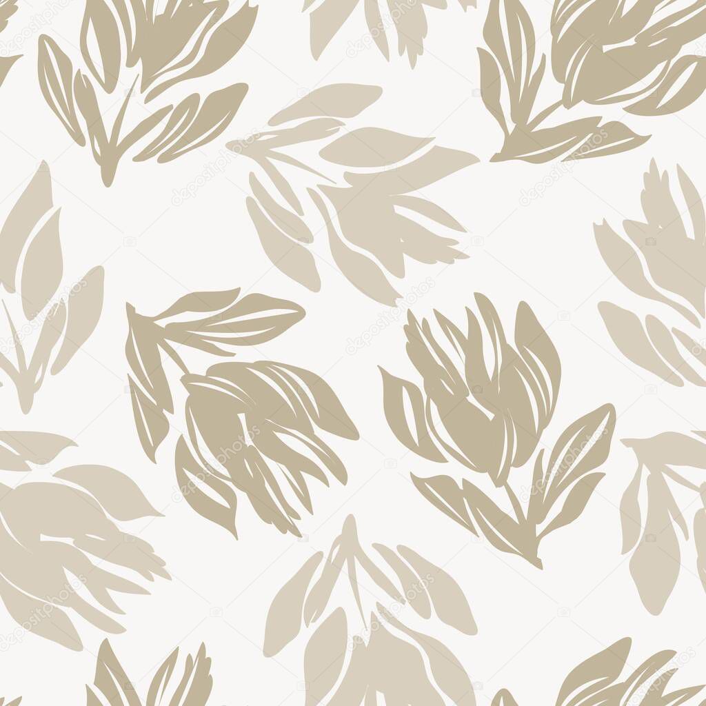Brown Floral seamless pattern background for fashion textiles, graphics, backgrounds and crafts