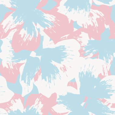 Pastel Çiçek fırça darbeleri moda baskıları, grafikler, arka planlar ve el sanatları için pürüzsüz desen arkaplanı