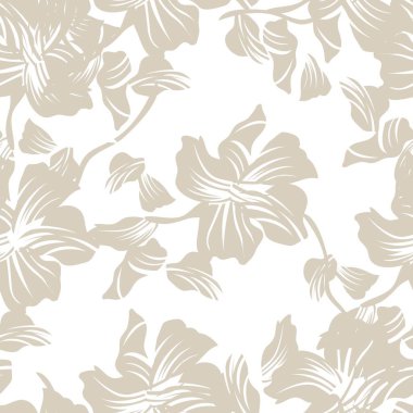 Moda tekstil, grafik, arka plan ve el sanatları için kahverengi çiçekli desensiz arkaplan