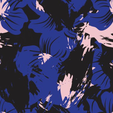 Pembe ve Donanma çiçek fırçası darbeleri moda baskıları, grafikler, arka planlar ve el sanatları için kusursuz desenli arka plan