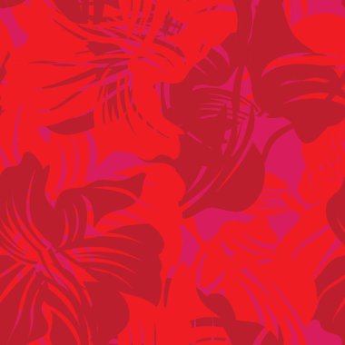 Moda tekstil, grafik, arka plan ve el sanatları için kırmızı çiçek desensiz arkaplan