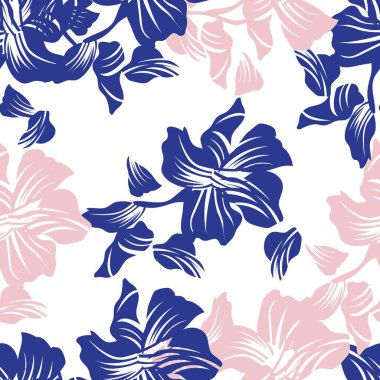 Moda tekstil, grafik, arka plan ve el sanatları için Pembe Donanma Çiçeksiz desenli arka plan