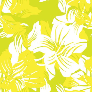 Moda tekstil, grafik, arka plan ve el sanatları için sarı çiçek desensiz arkaplan