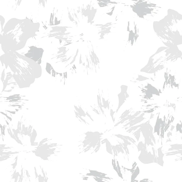 Чорно Білий Квітковий Пензлик Безшовний Візерунок Модних Принтів Графіки Фону — стоковий вектор