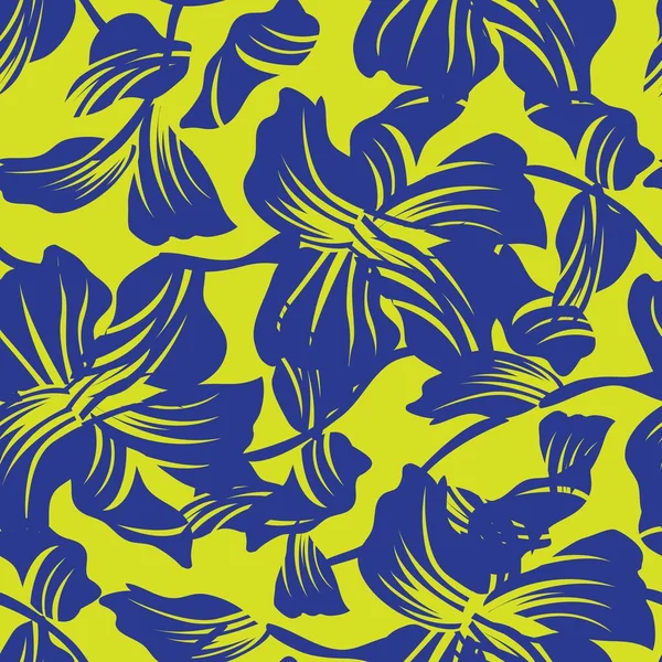 Fondo Patrón Sin Costuras Blue Floral Para Textiles Moda Gráficos — Vector de stock