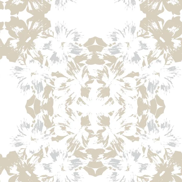Brown Symmetric Floral Seamless Pattern Design Für Modetextilien Und Grafiken — Stockvektor
