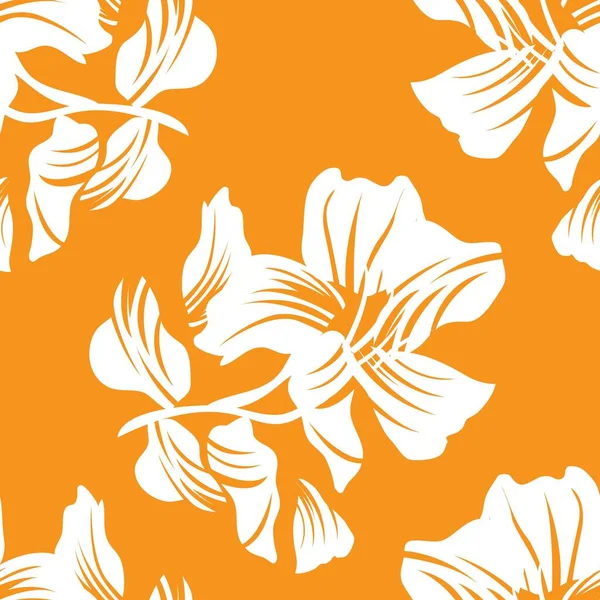 Fondo Patrón Sin Costura Floral Naranja Para Textiles Moda Gráficos — Vector de stock