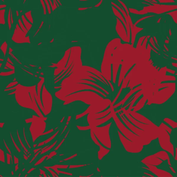 Fondo Patrón Sin Costura Floral Navidad Para Textiles Moda Gráficos — Archivo Imágenes Vectoriales