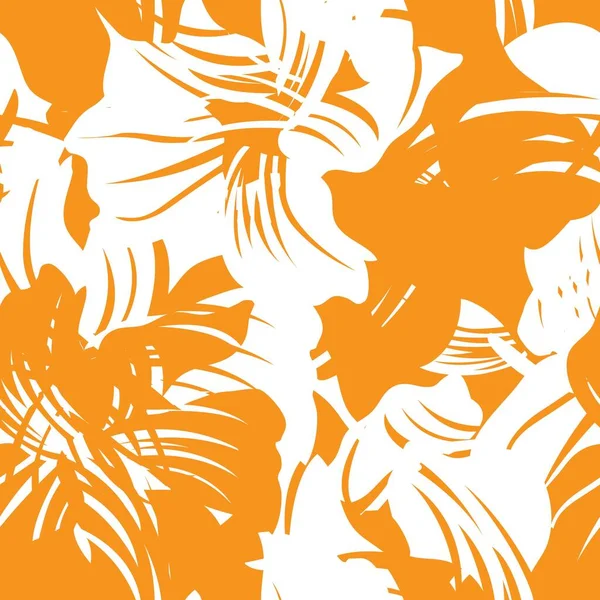 Fondo Patrón Sin Costura Floral Naranja Para Textiles Moda Gráficos — Vector de stock