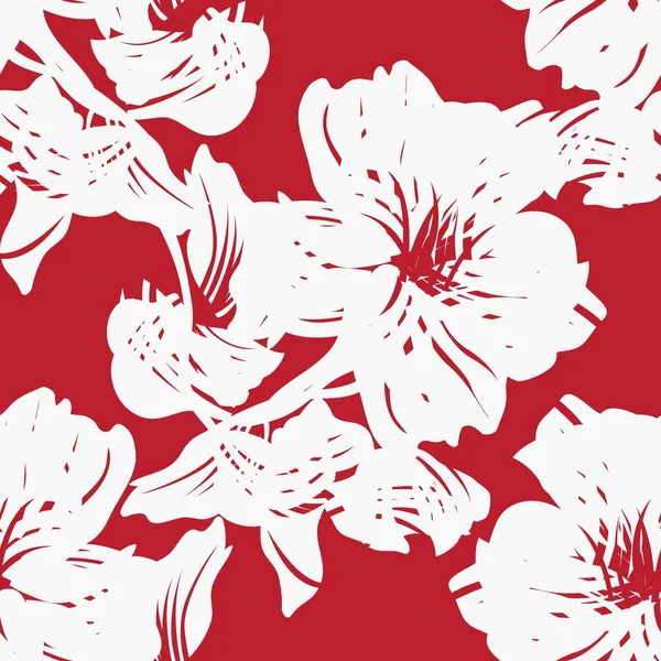 Red Floral Pinselstriche Nahtlose Muster Hintergrund Für Modedrucke Grafiken Hintergründe — Stockvektor